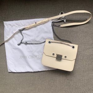 Jimmy Choo  cream leather crossbody bag. Like New.